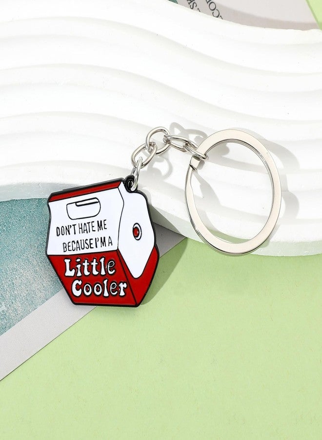 LEBEIGHT Funny Keychains for Women Men | Cool Metal Enamel Key Holder Key Chain for Purse Bag Accessories, Cute Socially Awkward Keyrings for Car Key | Sturdy Little Keychain for Birthday Gifts (Little Cooler) - Image 3